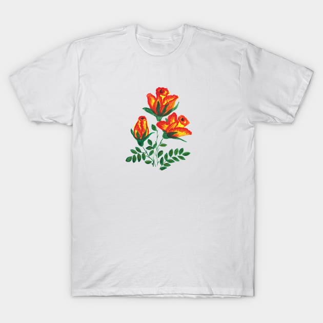 Rose T-shirt, Bouquet of Roses Tee, Flowers Shirt, Spring Country Floral Women's Fashion T-Shirt by merysam